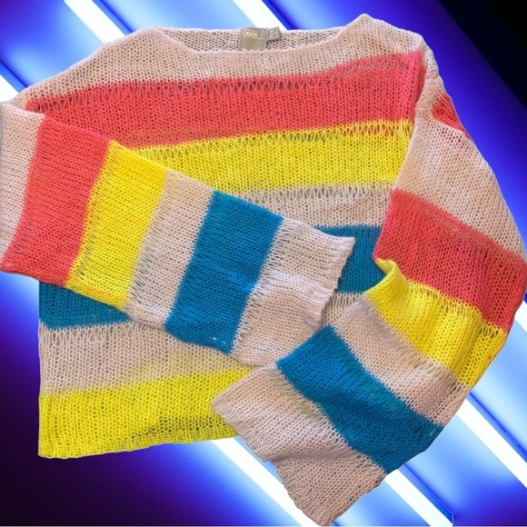 ASOS Fairycore multicolor knit Y2K style crop sweater. Size 4  XS - Picture 2 of 13